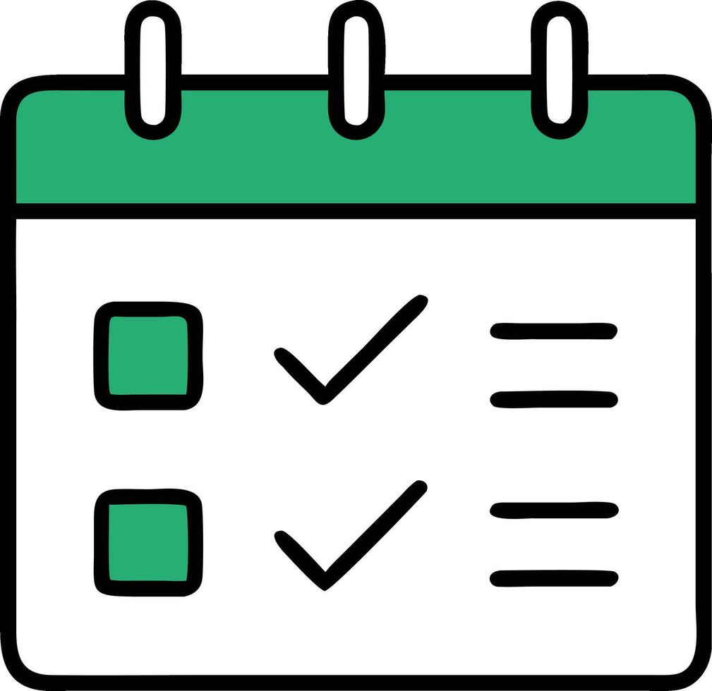 Calendar Checklist for Productivity and Organization Apps vector