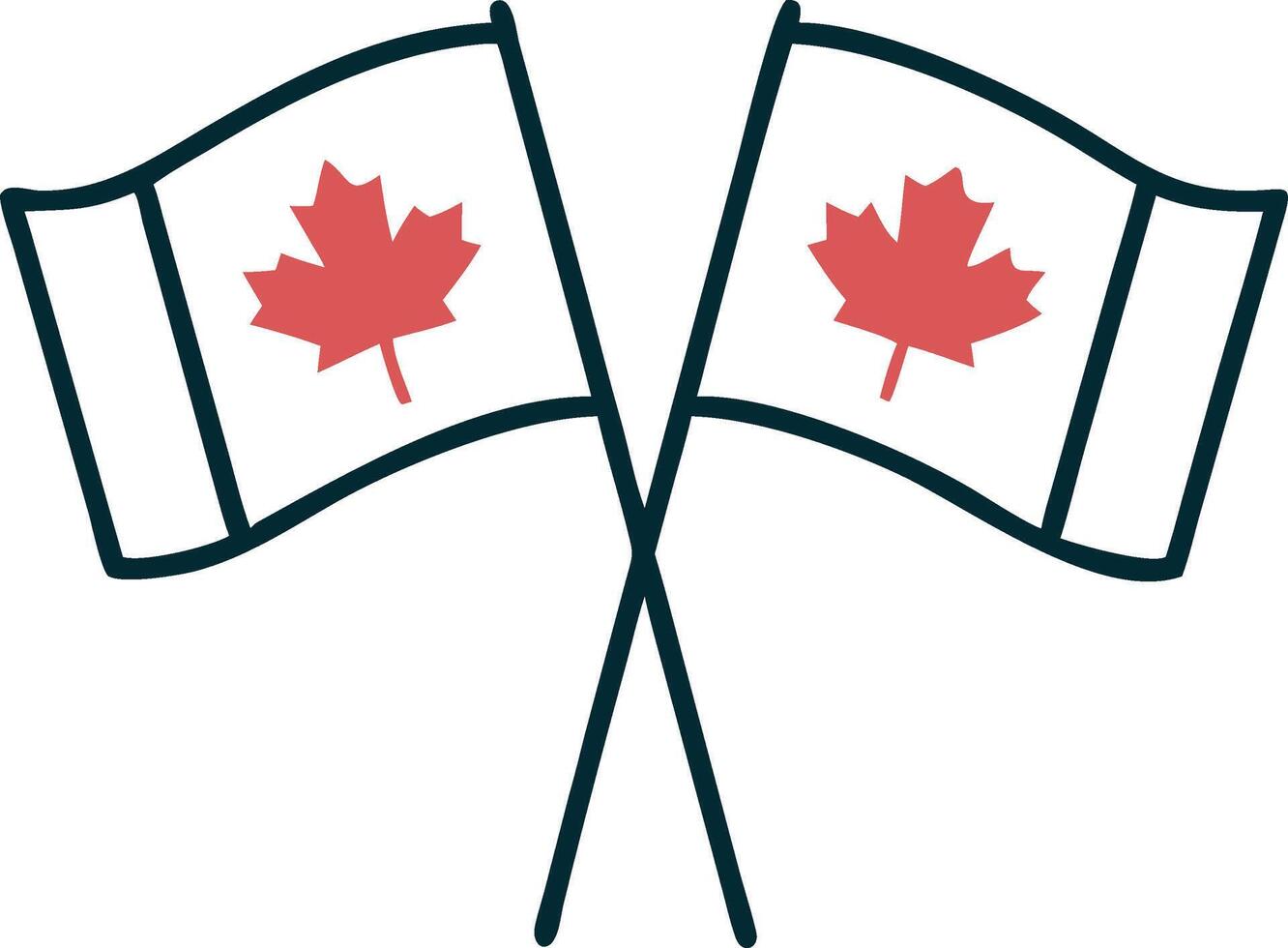 Canadian Maple Leaf Flags Illustration for National Celebrations and Design Projects vector
