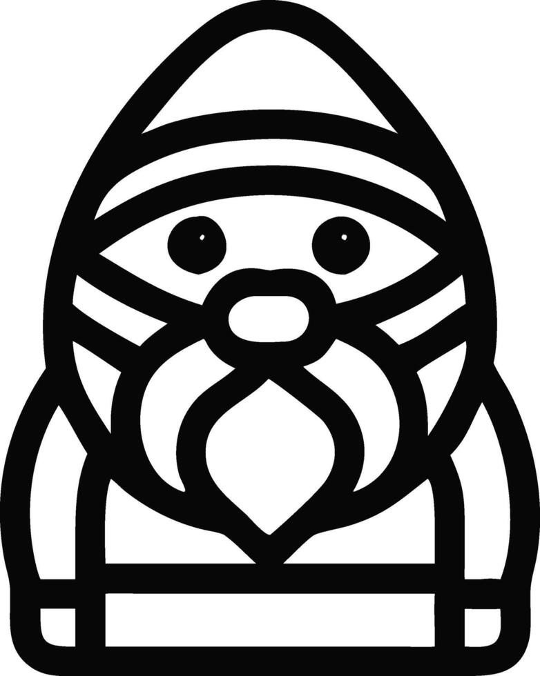 Cartoon Black and White Santa Claus Illustration for Holiday Projects vector