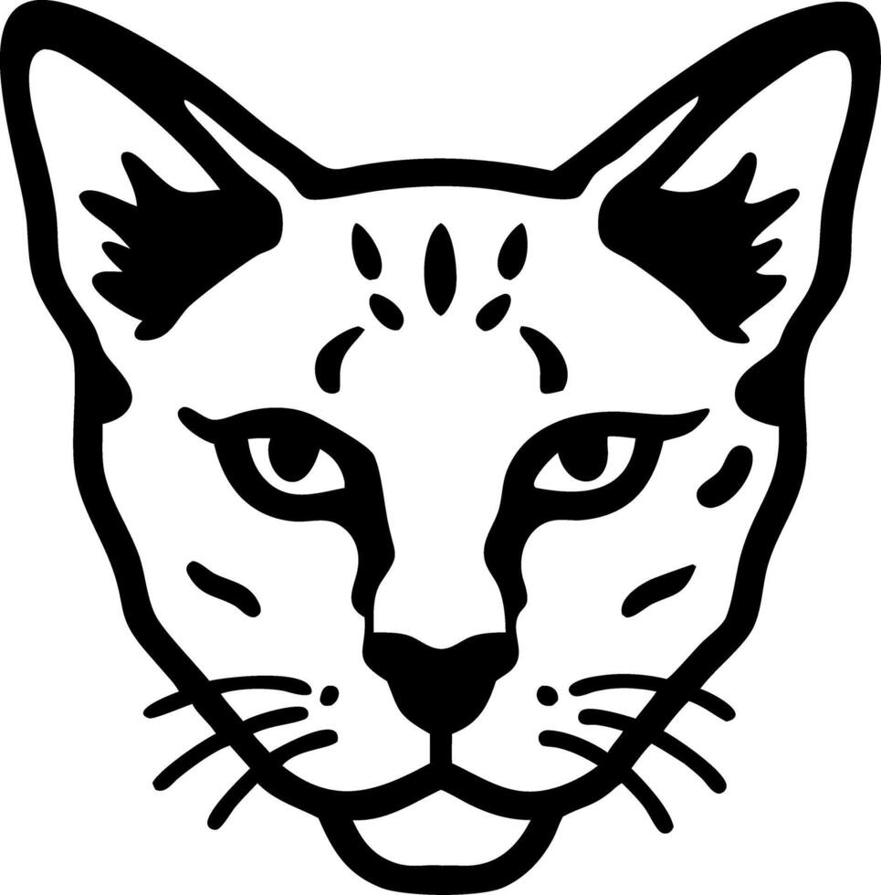 Cat Face Outline Illustration for Tattoos and Crafts vector