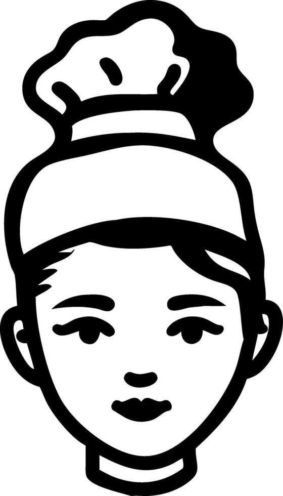 Chef Hat Woman Face Art for Culinary Design and Branding vector