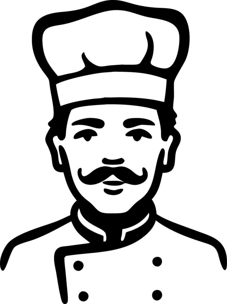 Chef Portrait Illustration Black and White for Culinary Branding vector