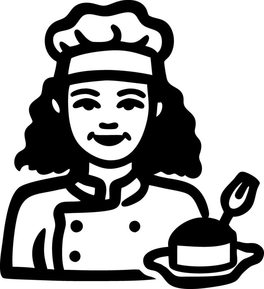 Chef Portrait with Dessert Illustration for Culinary Art and Design Projects vector