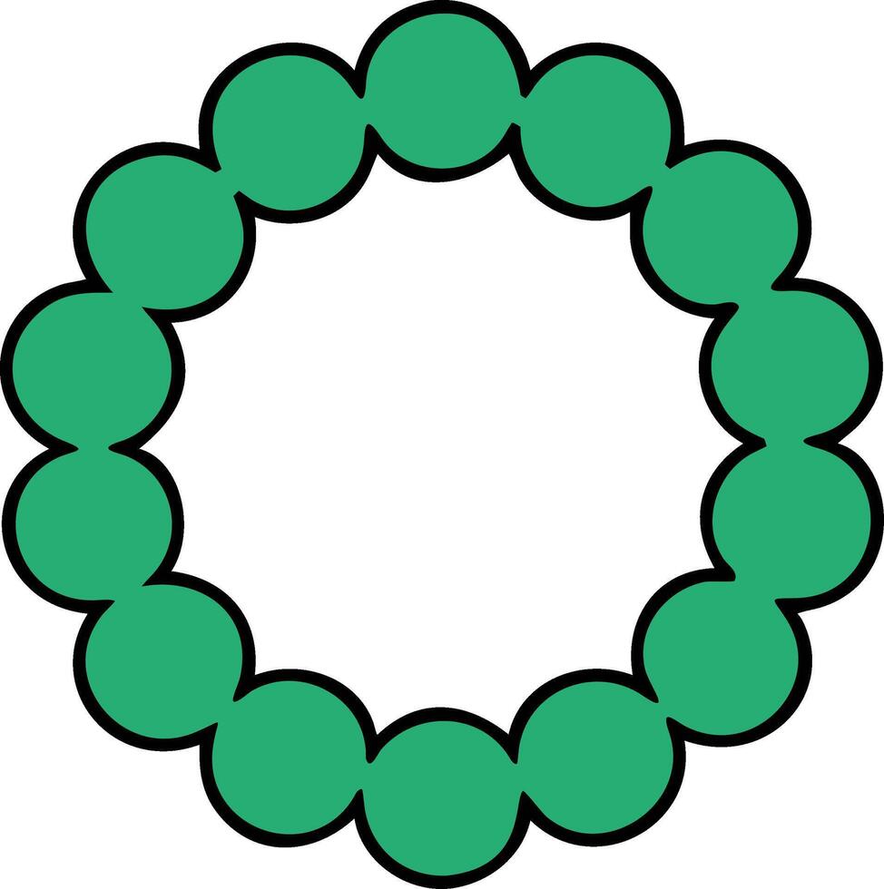 Circular Green Beads Art for Decoration and Design Projects vector