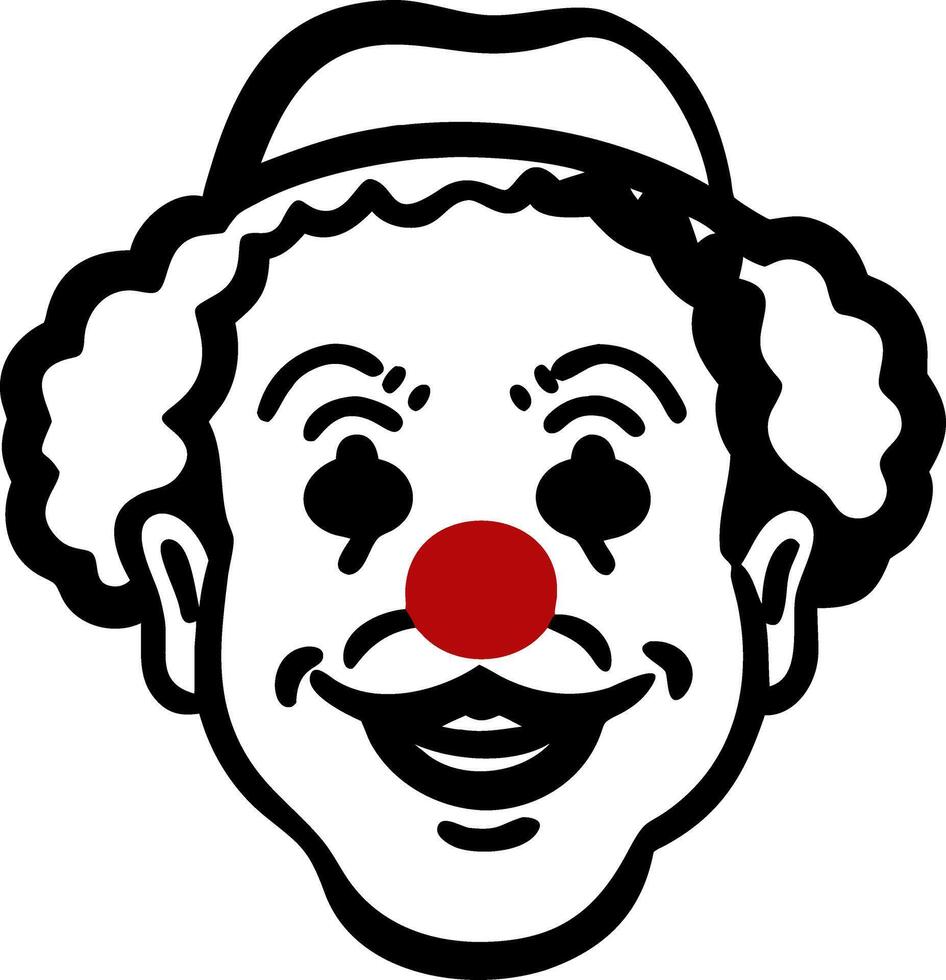 Clown Face Illustration for Tattoo and Coloring Book Design vector