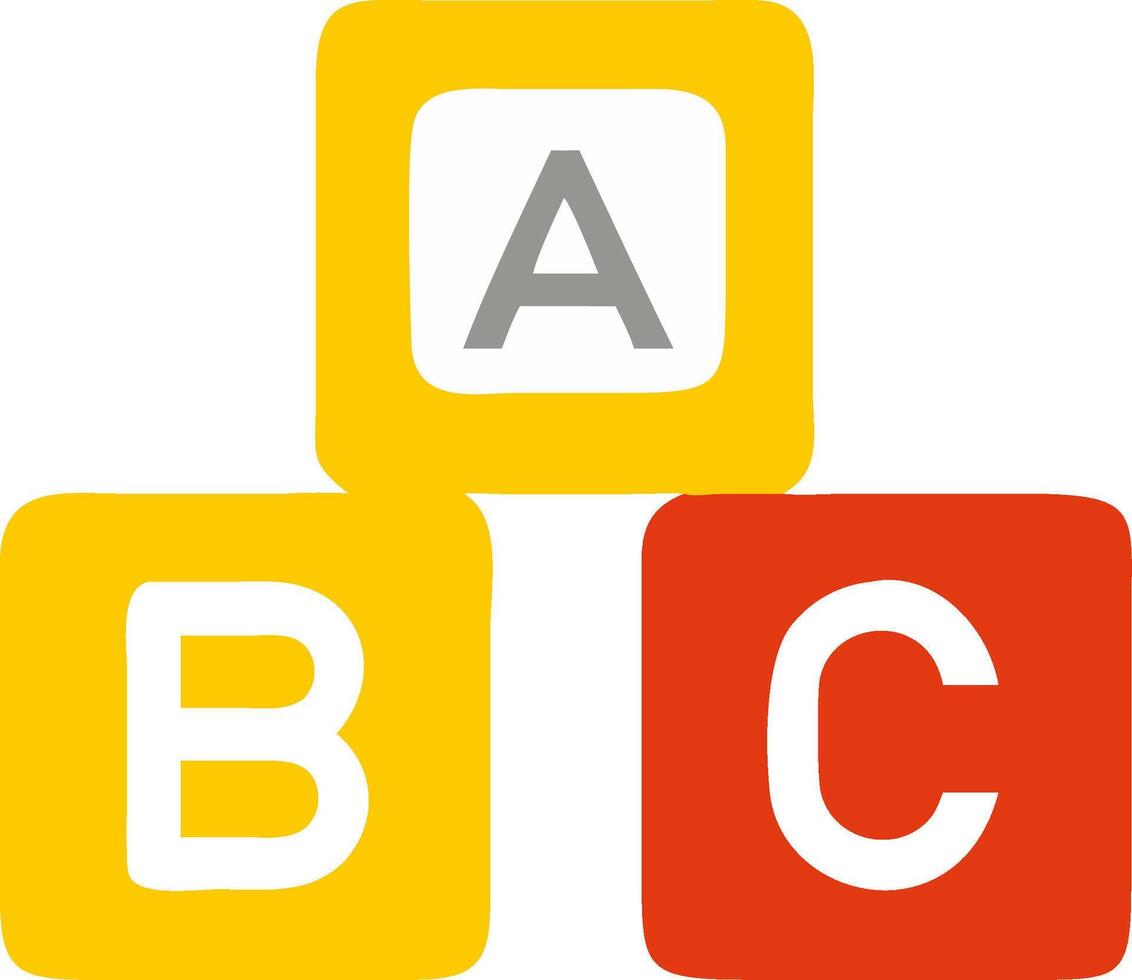 Colorful ABC Alphabet Blocks for Educational and Child Learning Themes vector