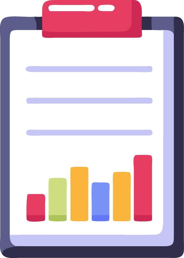 Colorful Bar Chart Illustration on Clipboard for Business Analysis vector
