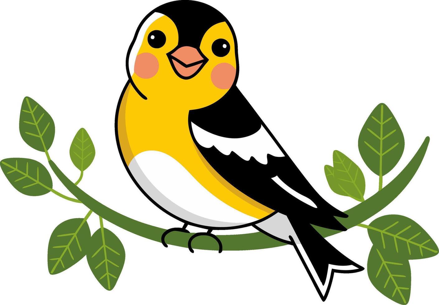 Colorful Bird on Branch Illustration for Nature Art and Designs vector