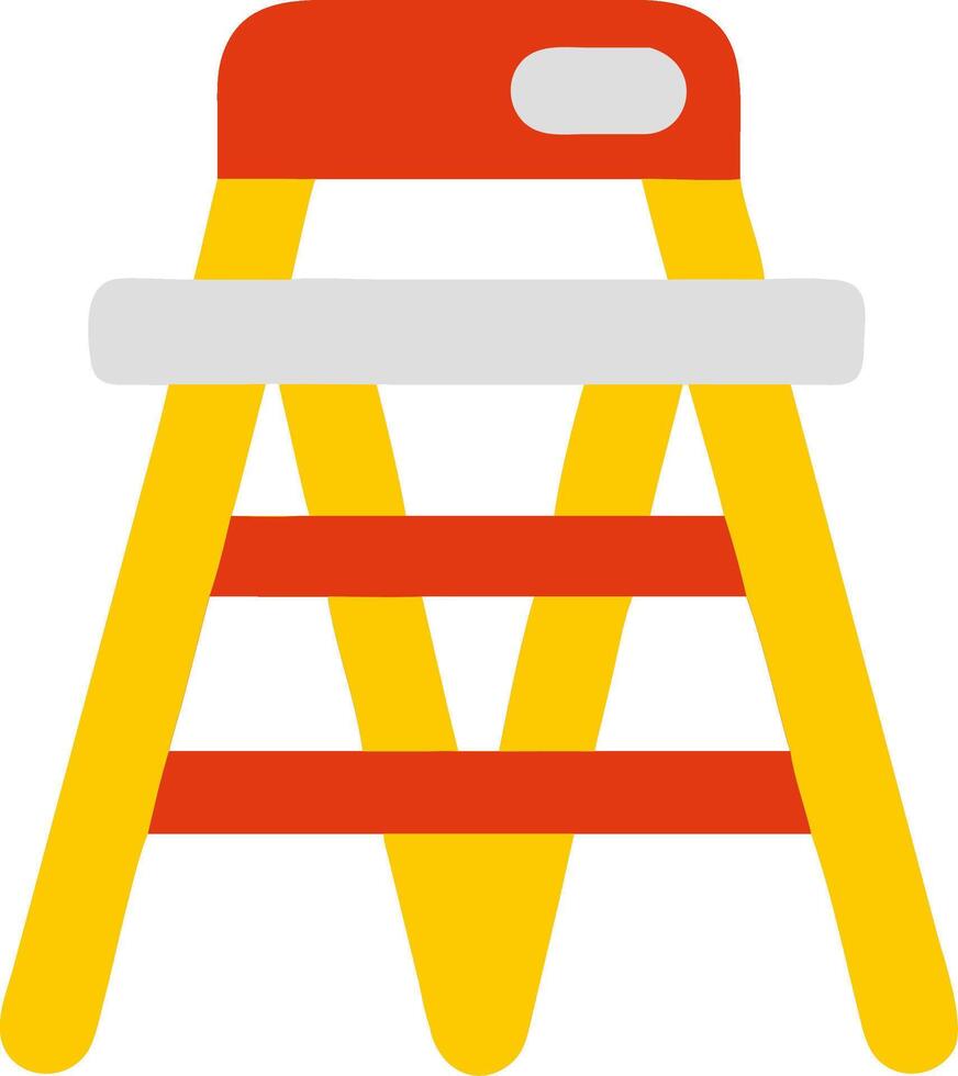 Colorful Foldable Step Ladder for Home Improvement or Construction Projects vector