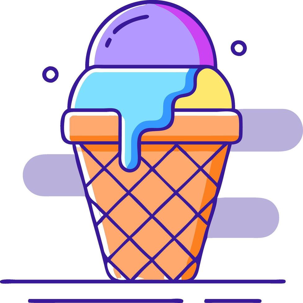 Colorful Ice Cream Cone Illustration for Fun Design Projects vector