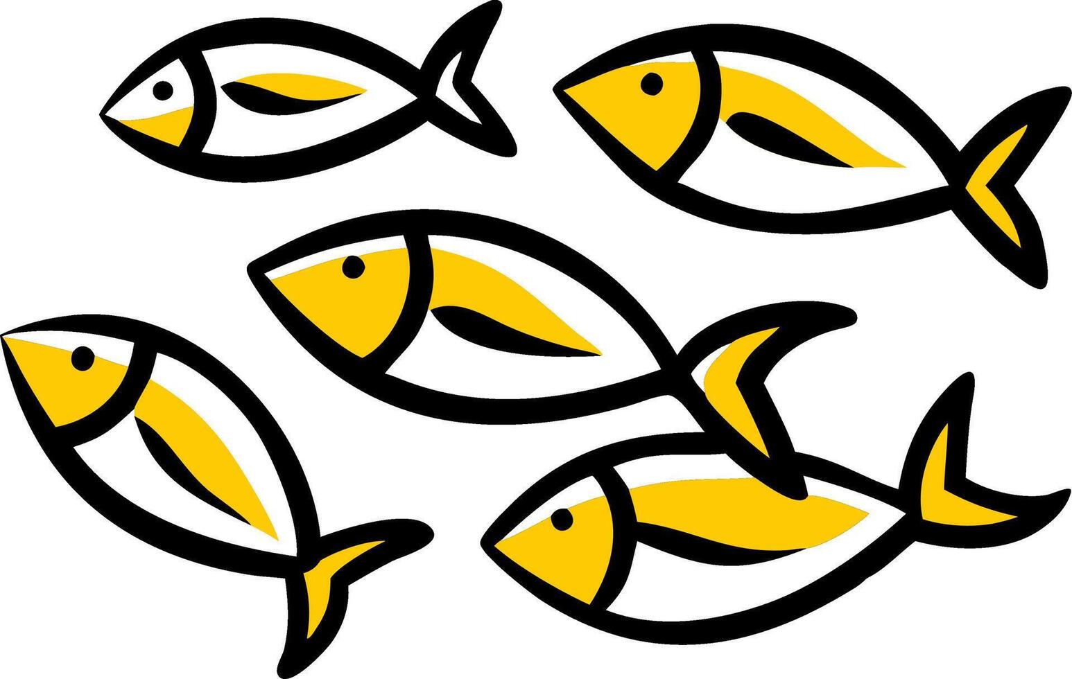 Colorful School of Fish Illustration for Art Projects and Design vector