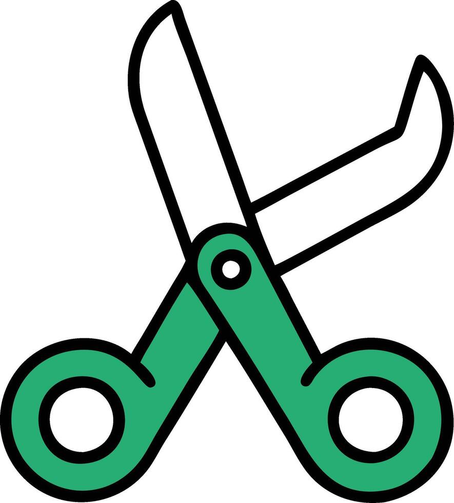 Colorful Illustration of Open Scissors Symbolizing Creativity and Crafting Tool vector