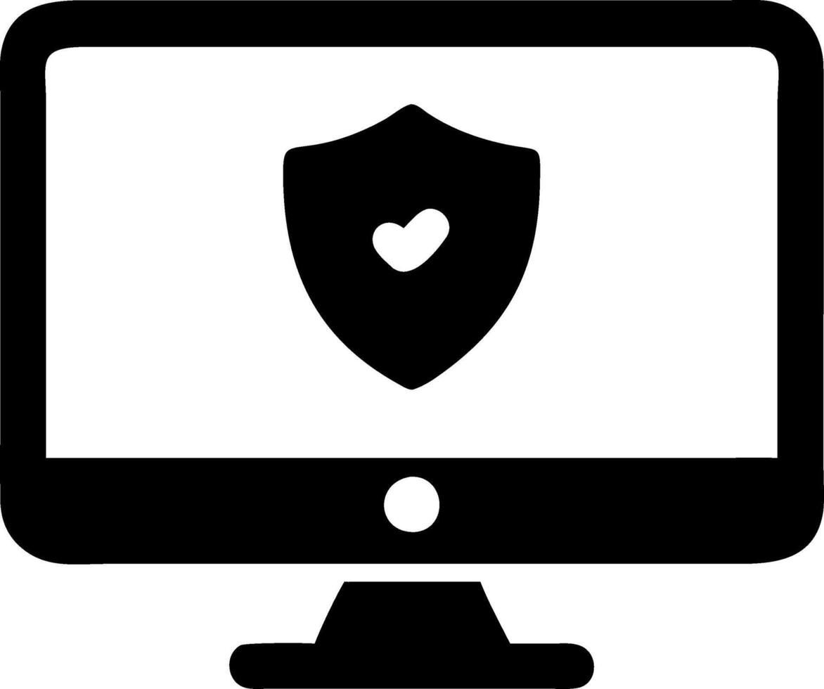 Computer Security with Shield and Checkmark for Data Protection and Cyber Safety vector