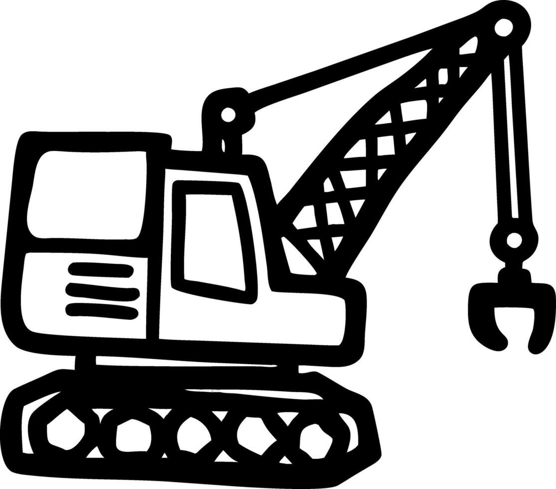 Construction Excavator Cartoon Illustration for Design and Educational Use vector