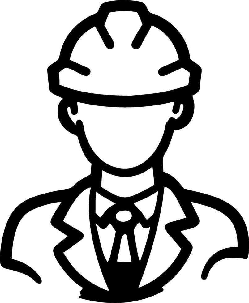 Construction Engineer Wearing Safety Hard Hat and Suit vector