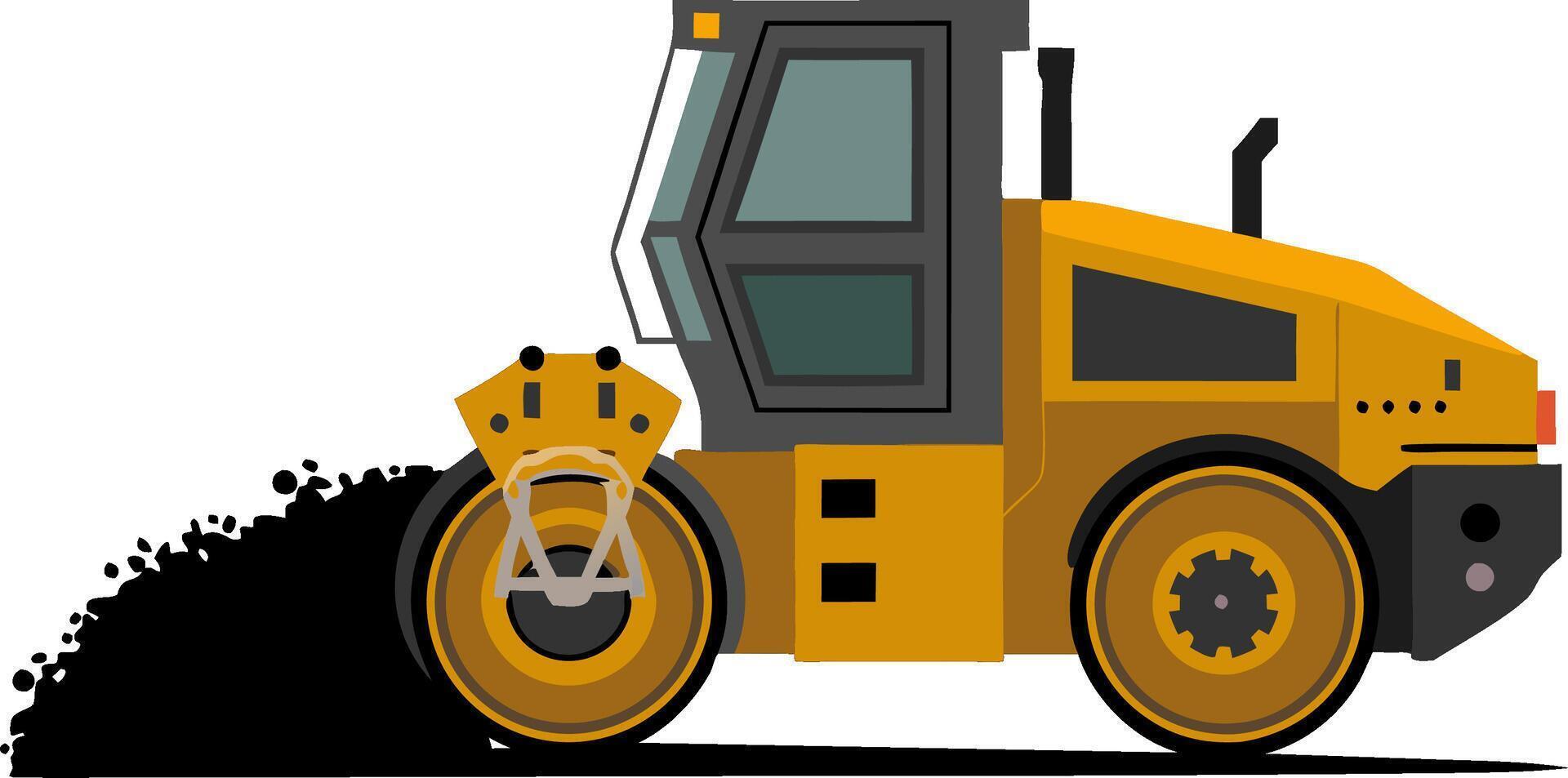 Construction Road Roller Illustration for Infrastructure Projects vector