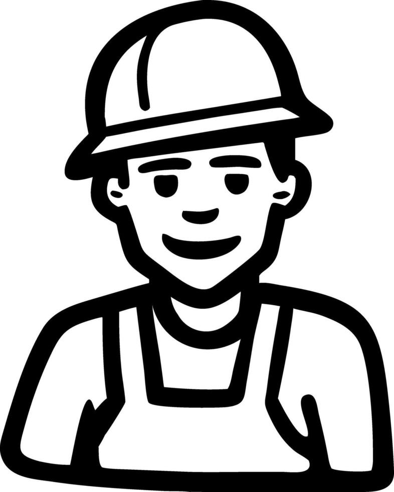 Construction Worker in Hard Hat Illustration for Safety and Industry Design vector
