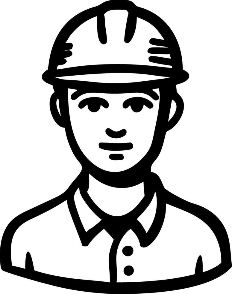Construction Worker Outline for Safety and Industrial Use vector