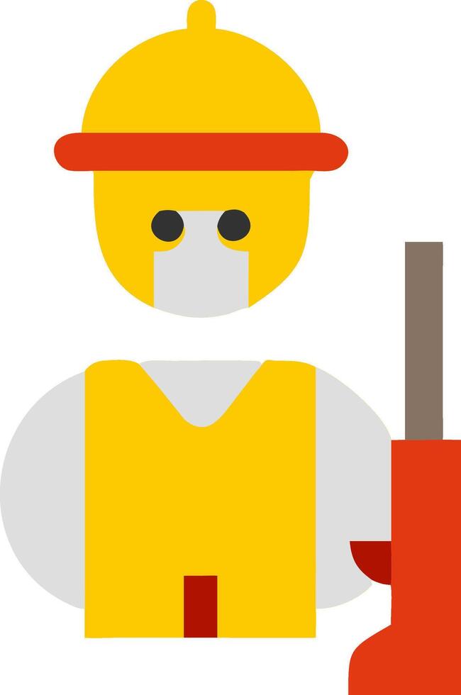 Construction Worker Safety Helmet Vest Mask Tools vector