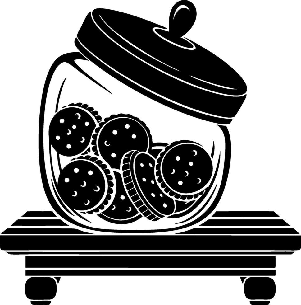 Cookie Jar Silhouette Illustration for Kitchen Decor and Design Projects vector