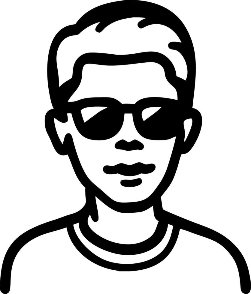 Cool Sunglasses Wearing Person Illustration for Design and Branding vector