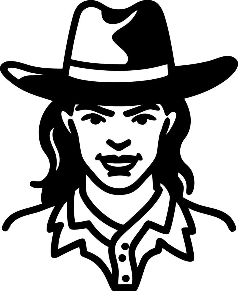 Cowboy Hat Illustration Western Style Portrait Art vector