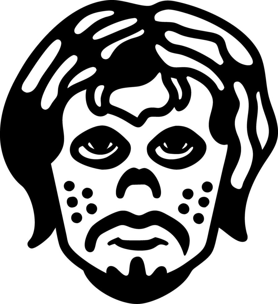 Creepy Masked Face Illustration for Halloween Designs and Crafts vector