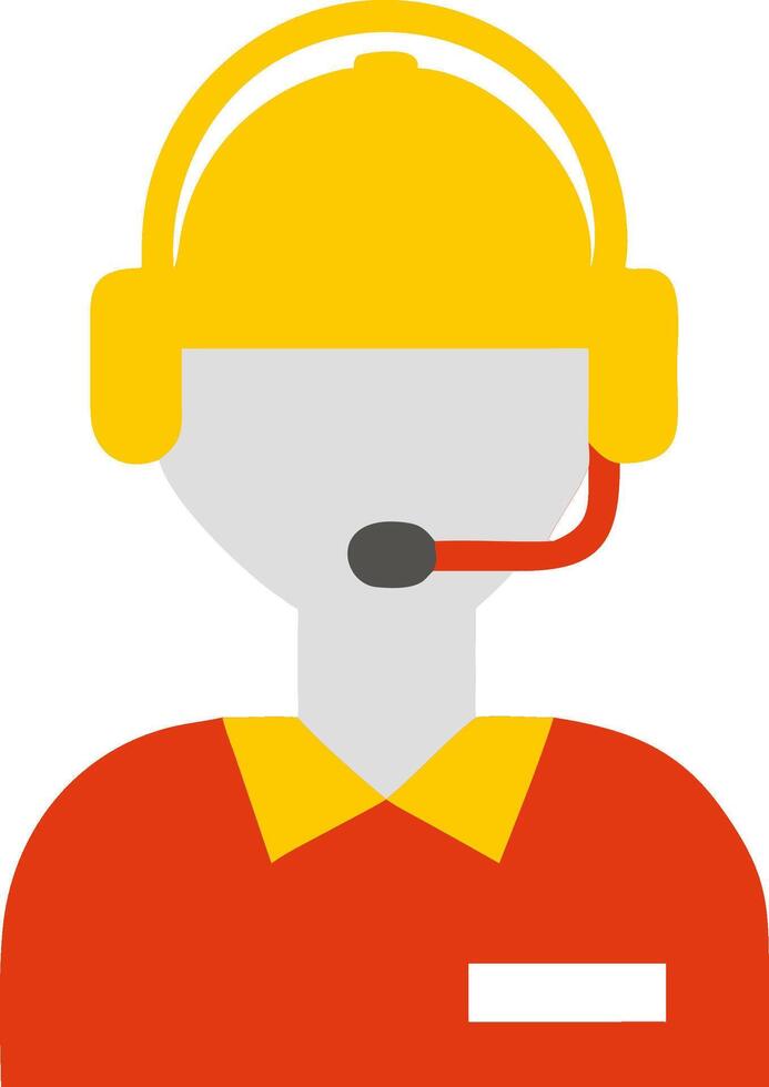 Customer Service Representative with Headset and Hard Hat for Call Center Support vector