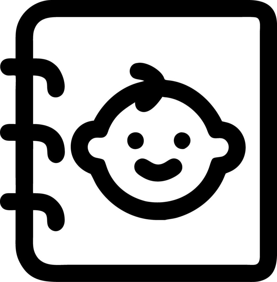 Cute Baby in Outline Style for Parenting Apps or Baby Journals vector