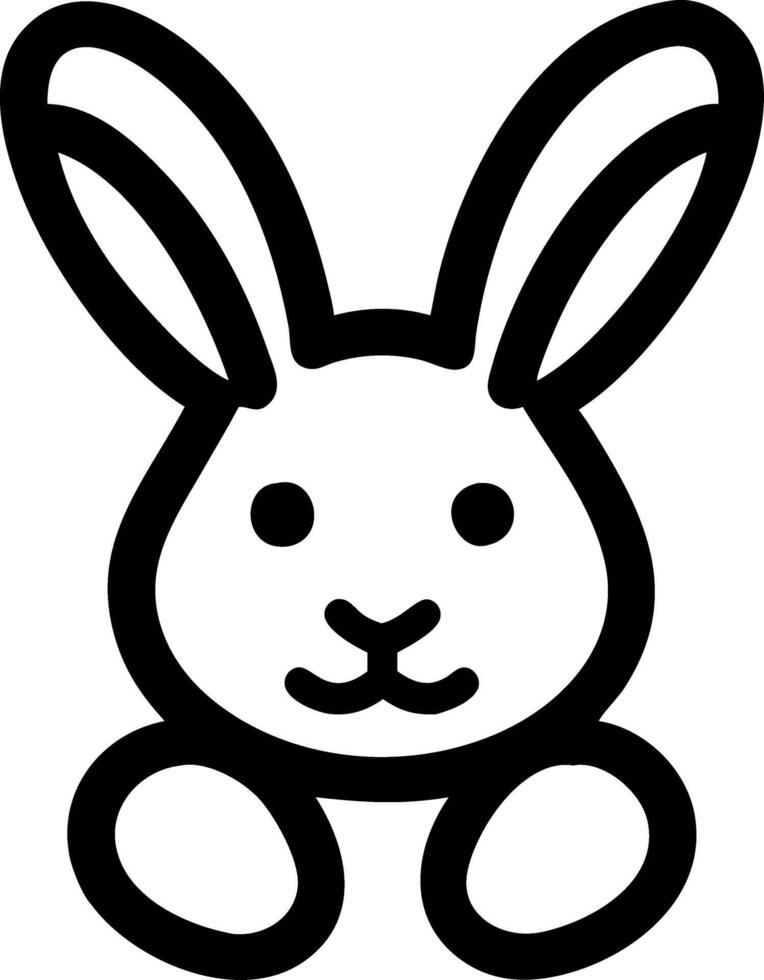 Cute Bunny Outline for Kids Coloring Book and Easter Designs vector