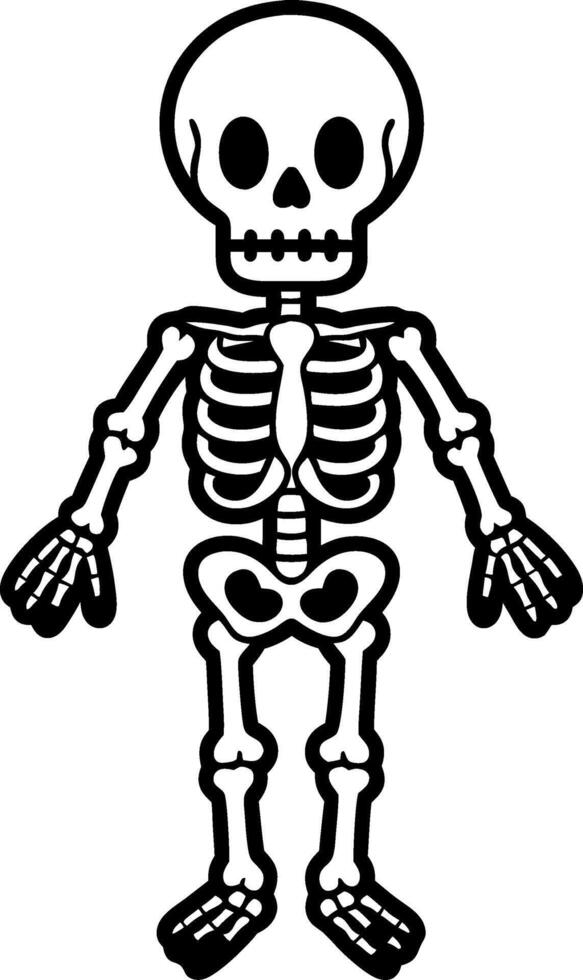 Cute Cartoon Skeleton for Halloween and Educational Use vector