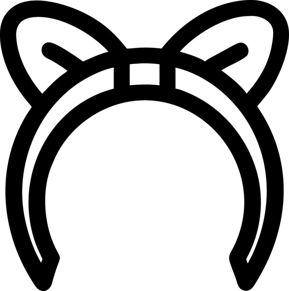 Cute Cat Ear Headband Outline for Craft and Design Projects vector