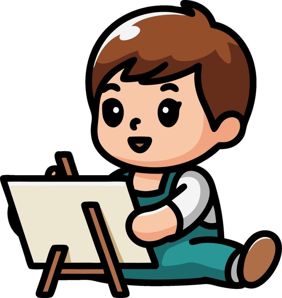 Cute Child Drawing Art Illustration for Creative Projects and Educational Resources vector