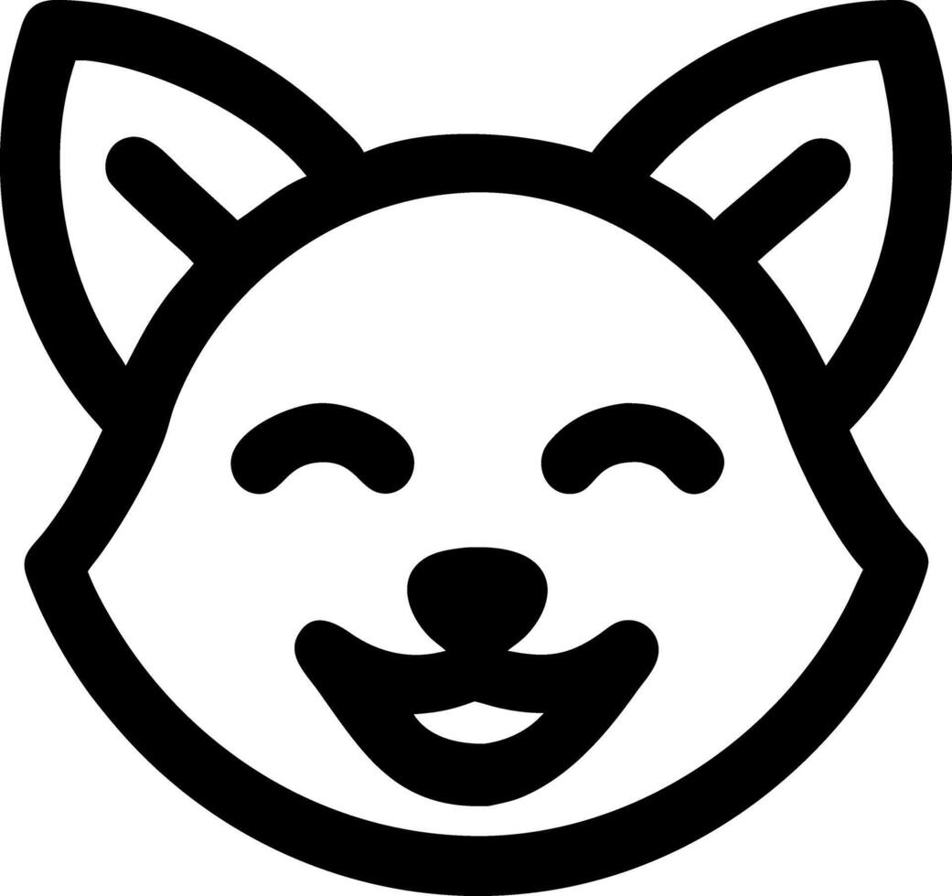 Cute Fox Face Outline Art for Kids and Crafts vector