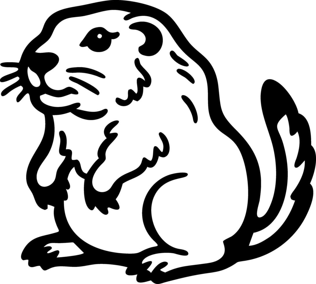 Cute Groundhog Silhouette Illustration for Nature Designs and Craft Projects vector