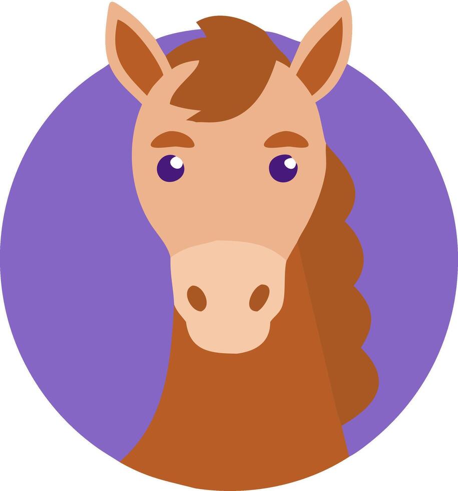 Cute Horse Face Illustration for Kids Educational Material and Art Projects vector