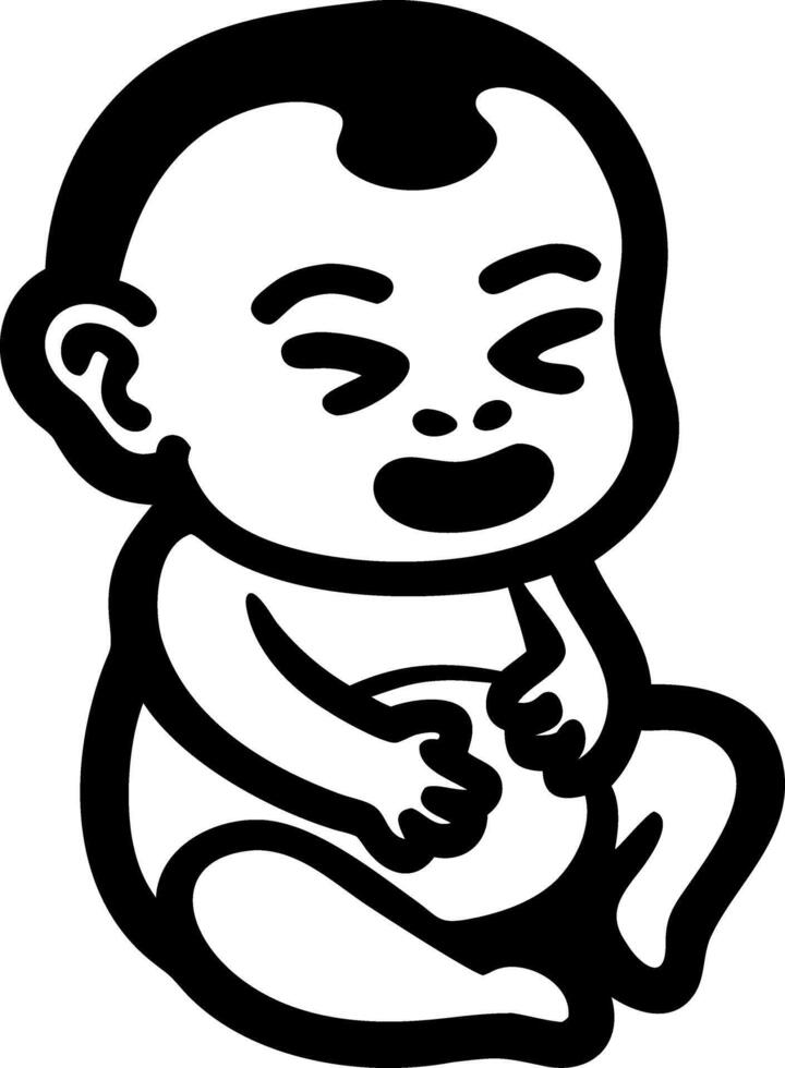 Cute Laughing Baby Art for Nursery Decor and Baby Shower Invitations vector