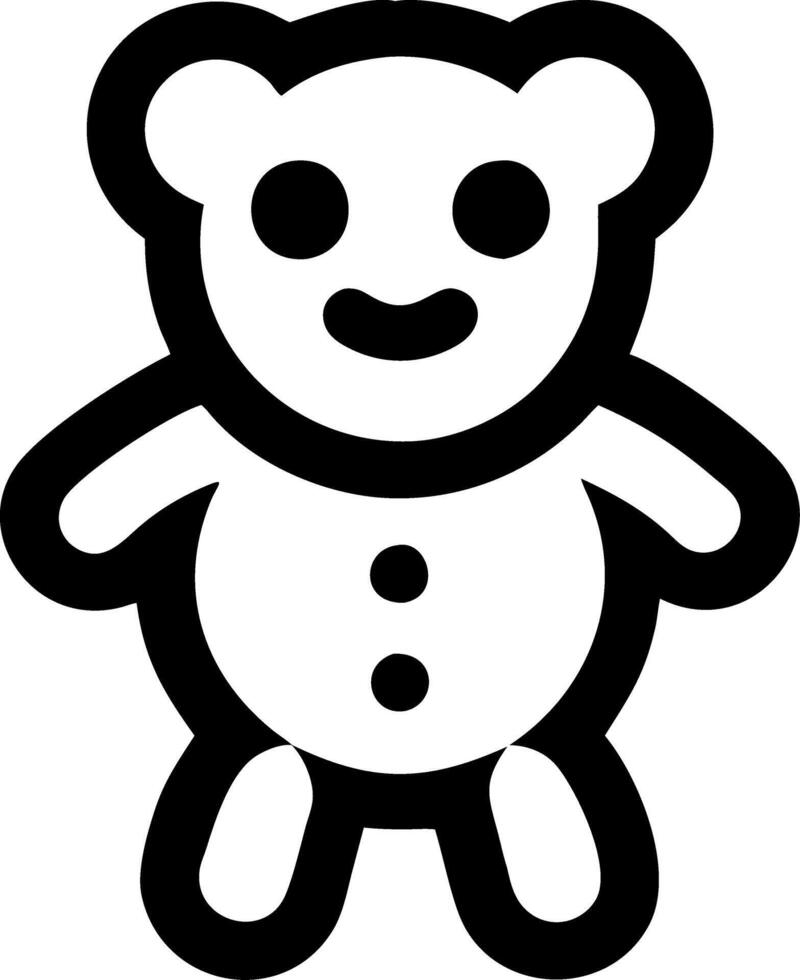 Cute Teddy Bear Simple Outline for Kids Crafts and Design Projects vector