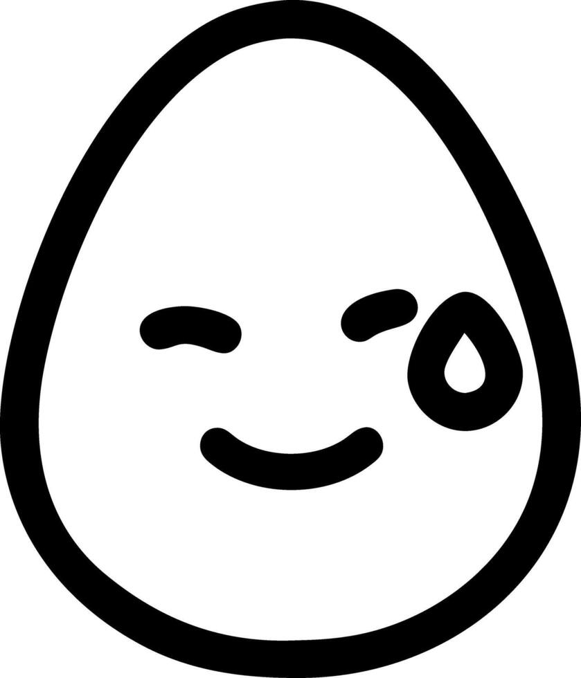 Cute Winking Egg Face Emoji for Digital Designs vector