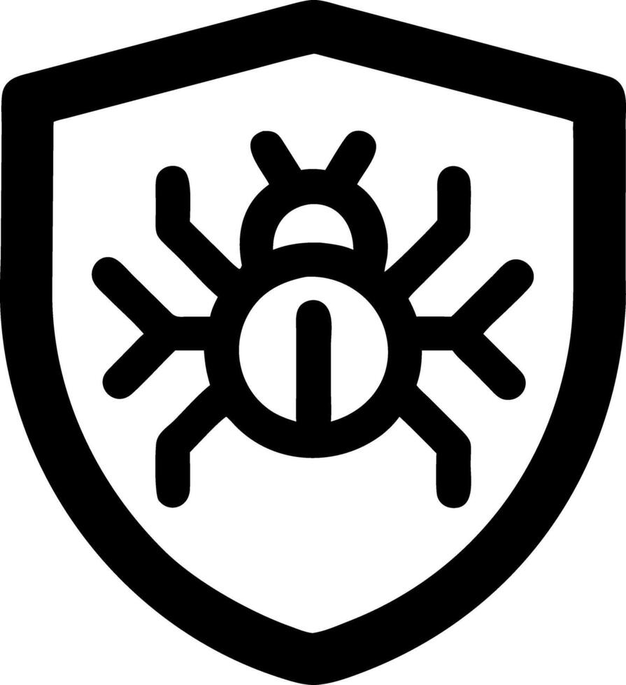 Cybersecurity Shield Representing Bug Protection vector