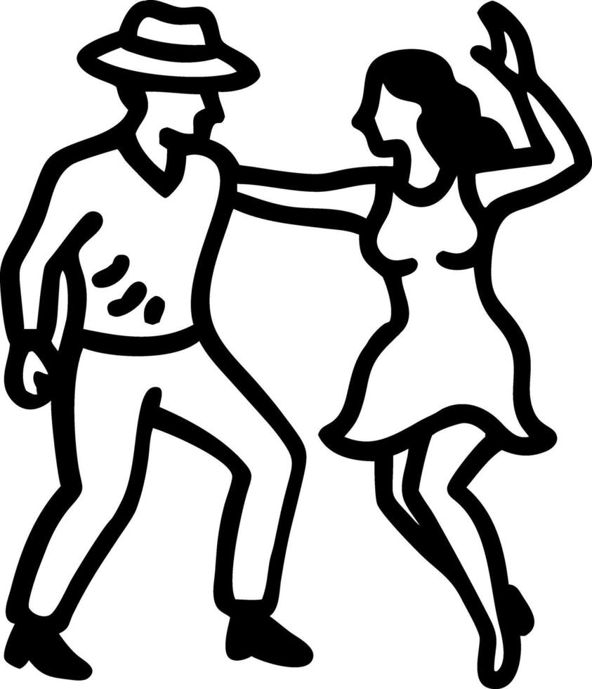 Dancing Couple Silhouette Illustration for Creative Design and Art Projects vector