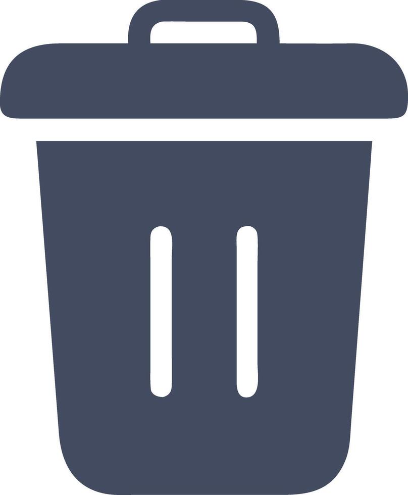 Dark Blue Trash Can for Waste Management and Organization vector