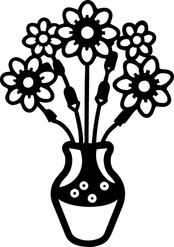 Decorative Floral Vase Art for Coloring and Decorative Design vector