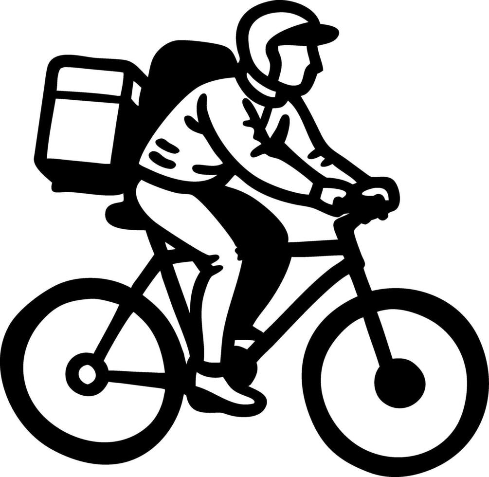 Delivery Cyclist Courier Art for Fast Food and Urban Transportation Design vector