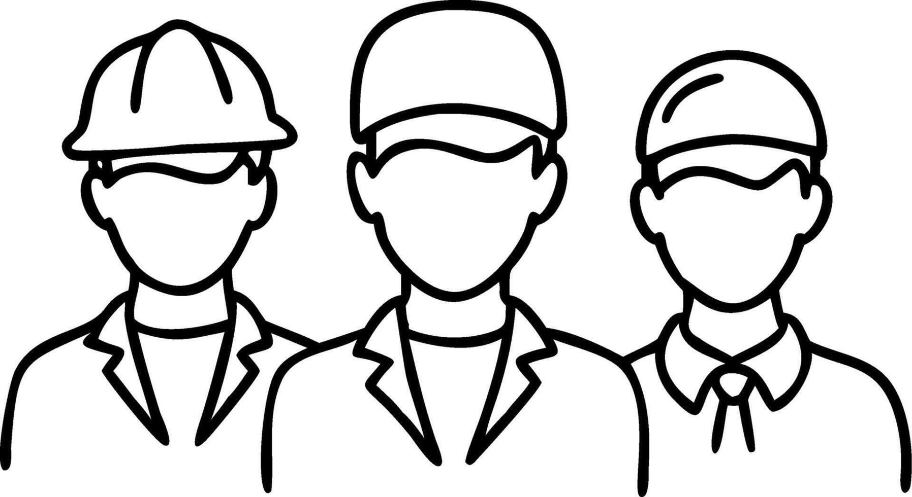 Diverse Workforce Illustration for Construction and Professions vector