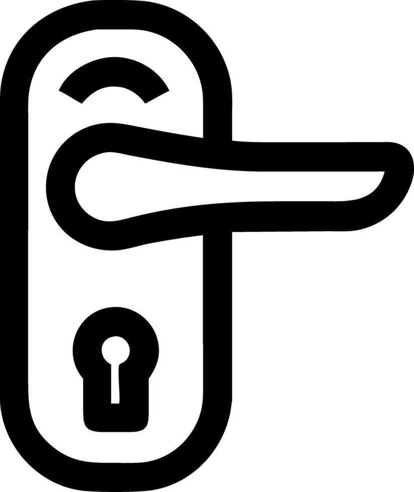 Door Handle Lock Silhouette Illustration for Security and Home Design vector