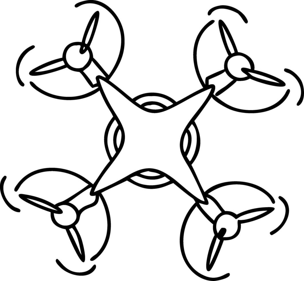 Drone Top View Outline Design for Technology and Innovation Concepts vector