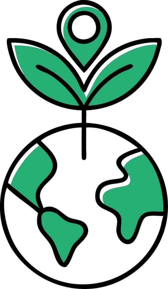 Eco Friendly Globe with Growing Plant for Sustainability Designs vector