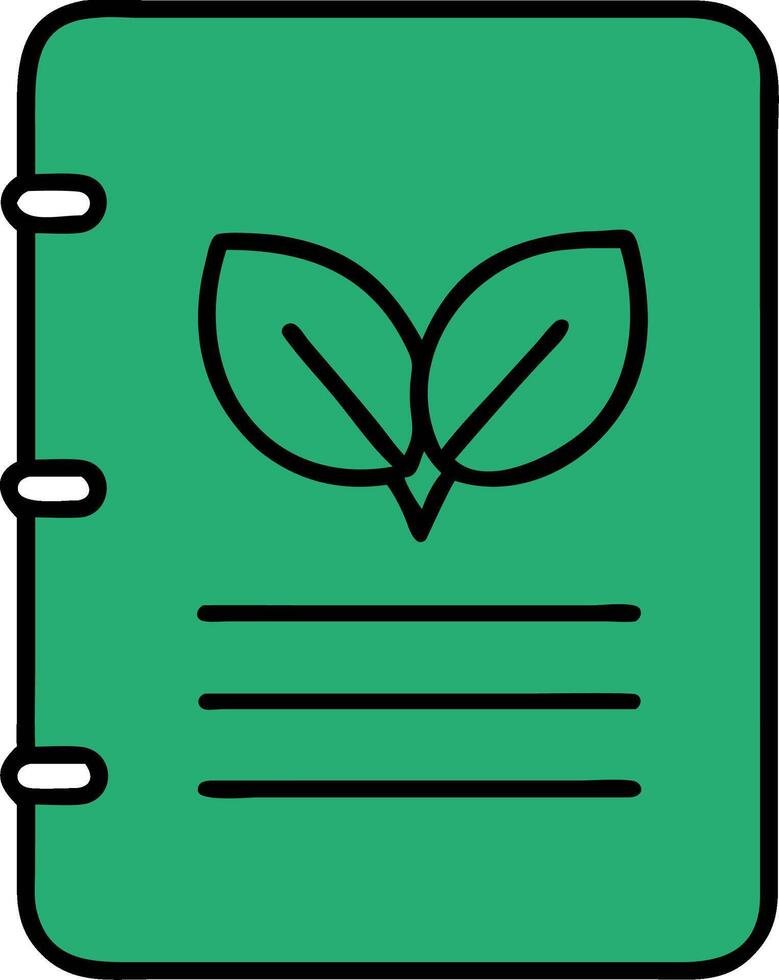 Eco Friendly Leaf Design Notebook for Environmental Themes vector