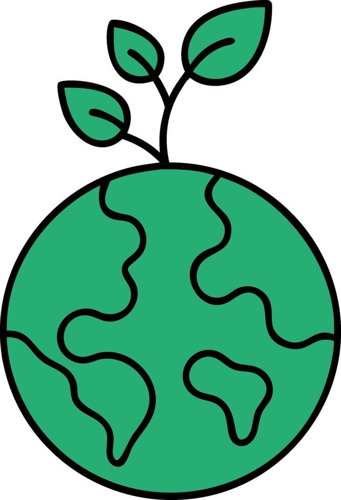 Eco-Friendly Planet with Green Leaves Symbolizing Earth Conservation vector